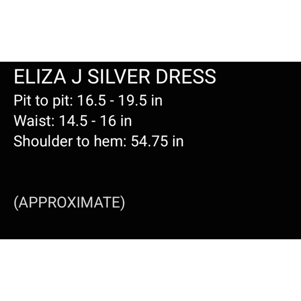 ELIZA J Nwot Elegant Champagne Silver Metallic Women's Strappy Dress, 6P - Picture 14 of 15